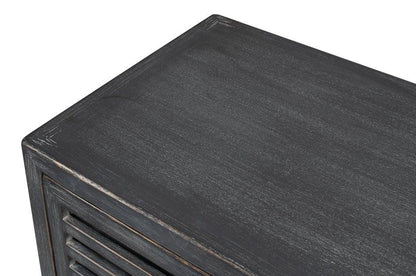 St Lucia Matte Black Wood Sideboard - LOOMLAN - Sarreid - Sideboards