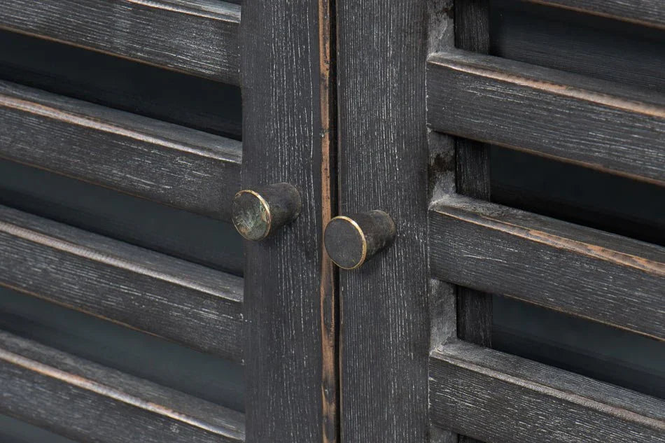 St Lucia Matte Black Wood Sideboard - LOOMLAN - Sarreid - Sideboards