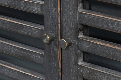 St Lucia Matte Black Wood Sideboard - LOOMLAN - Sarreid - Sideboards