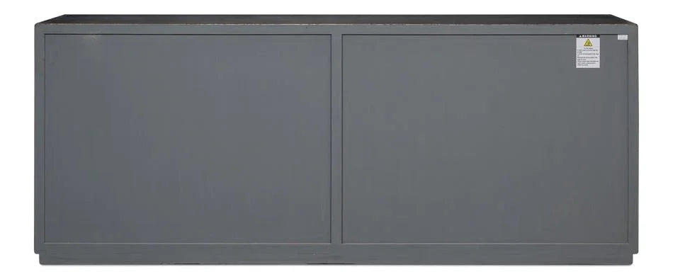 St Lucia Matte Black Wood Sideboard - LOOMLAN - Sarreid - Sideboards
