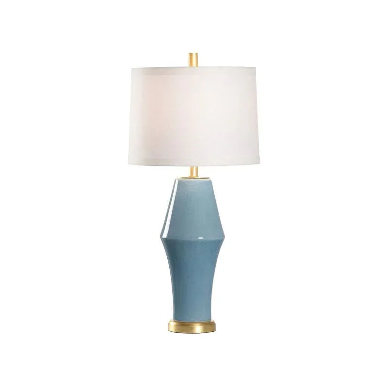 St Michael Light Blue Antique Brass Table Lamp - LOOMLAN - Chelsea House - Table Lamps