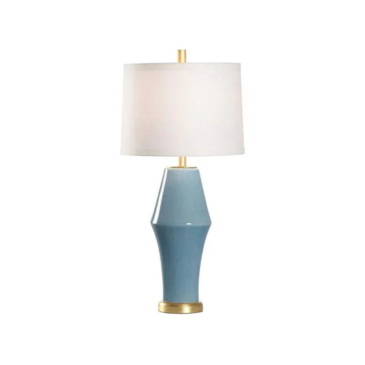 St Michael Light Blue Antique Brass Table Lamp - LOOMLAN - Chelsea House - Table Lamps