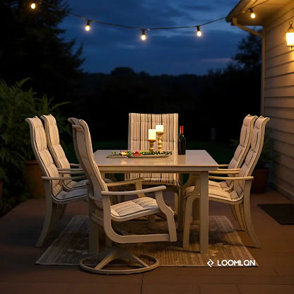 St. Catherine Swivel Rocker Marine Grade Polymer Arms-Outdoor Accent Chairs-Telescope-LOOMLAN