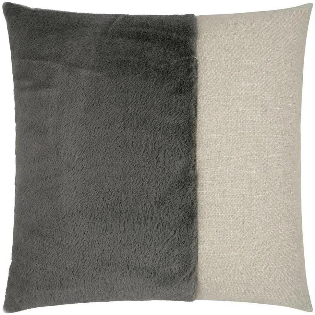 St. Moritz Faux Fur Grey Large Throw Pillow Insert - LOOMLAN - D.V. Kap - Throw Pillows