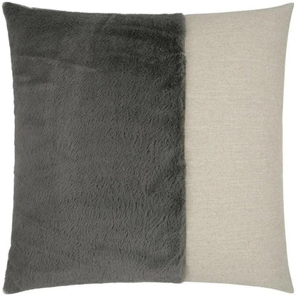 St. Moritz Faux Fur Grey Large Throw Pillow Insert - LOOMLAN - D.V. Kap - Throw Pillows