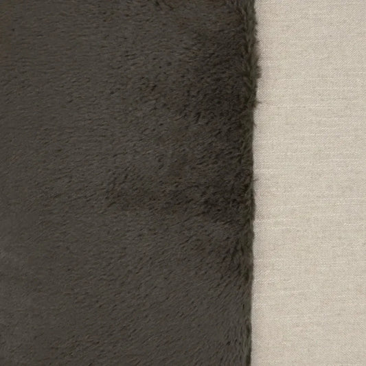 St. Moritz Grey Brown Faux Fur Grey Large Throw Pillow - LOOMLAN - D.V. Kap - Throw Pillows