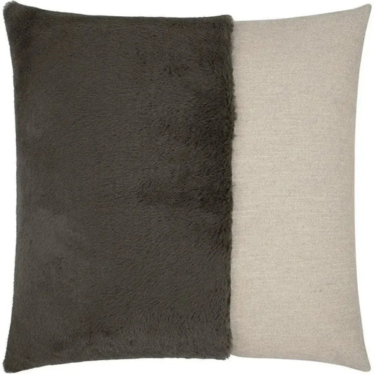 St. Moritz Grey Brown Faux Fur Grey Large Throw Pillow - LOOMLAN - D.V. Kap - Throw Pillows