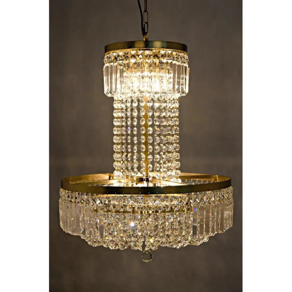 St. Petersburg Metal & Glass Chandelier Antique Brass - LOOMLAN - Noir - Chandeliers