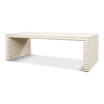Stacked Cocktail Coffee Table Antique White - LOOMLAN - Sarreid - Coffee Tables