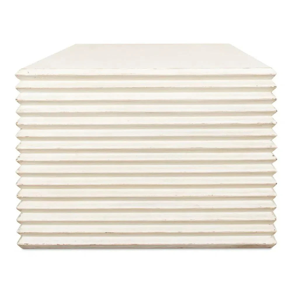 Stacked Cocktail Coffee Table Antique White - LOOMLAN - Sarreid - Coffee Tables