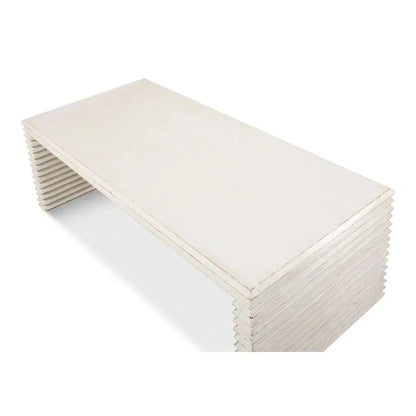 Stacked Cocktail Coffee Table Antique White - LOOMLAN - Sarreid - Coffee Tables