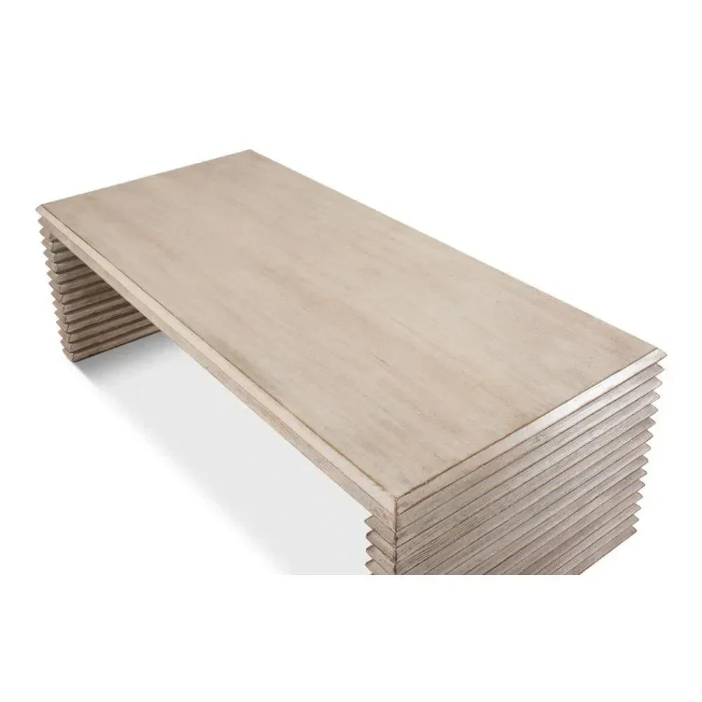 Stacked Cocktail Coffee Table Stone Grey - LOOMLAN - Sarreid - Coffee Tables