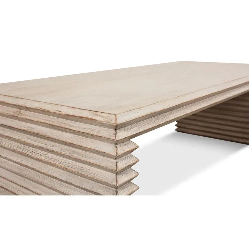 Stacked Cocktail Coffee Table Stone Grey - LOOMLAN - Sarreid - Coffee Tables