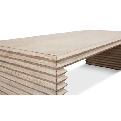 Stacked Cocktail Coffee Table Stone Grey - LOOMLAN - Sarreid - Coffee Tables