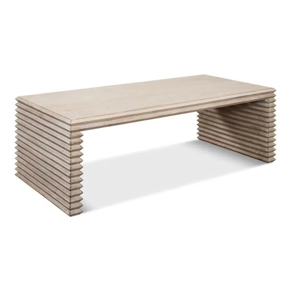 Stacked Cocktail Coffee Table Stone Grey - LOOMLAN - Sarreid - Coffee Tables