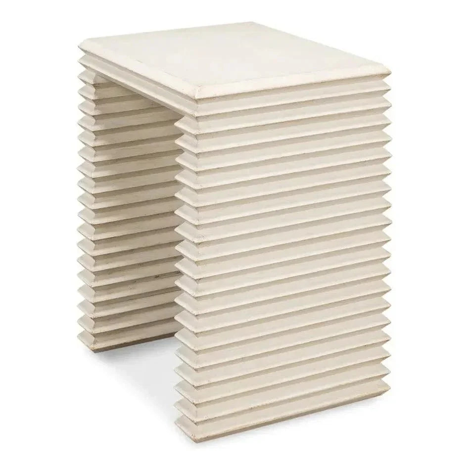 Stacked Side Table Antique White - LOOMLAN - Sarreid - Side Tables