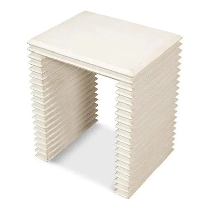 Stacked Side Table Antique White - LOOMLAN - Sarreid - Side Tables