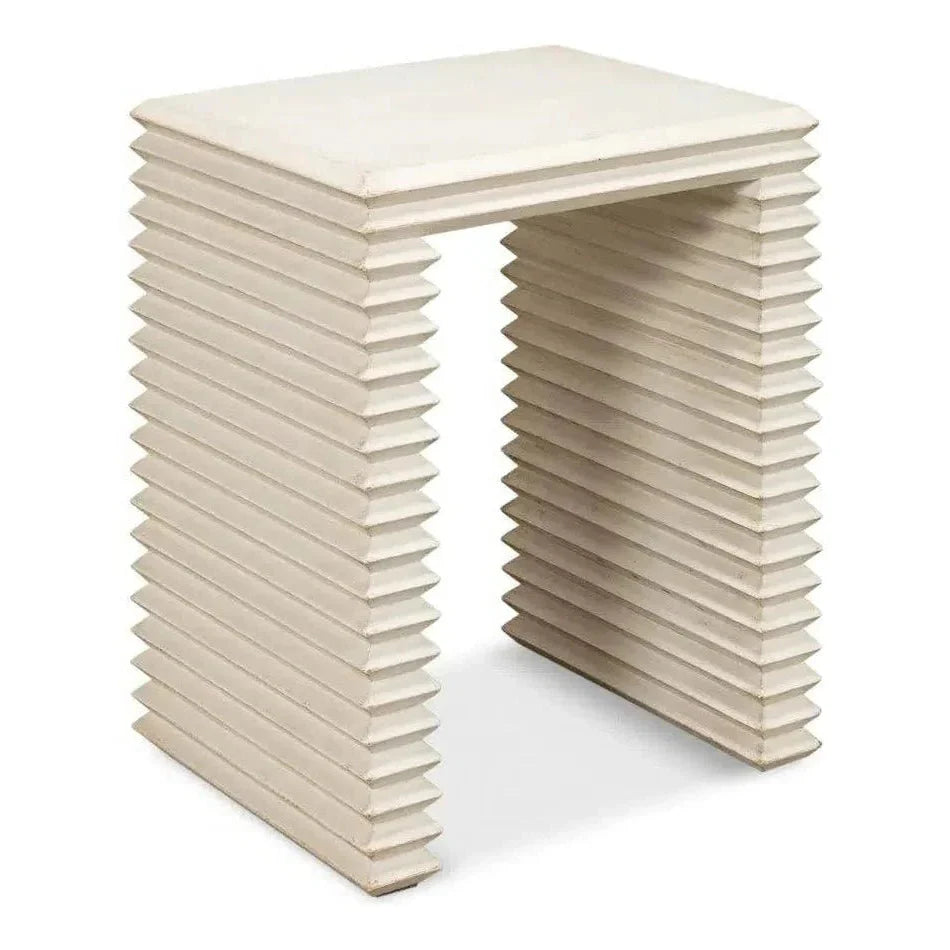 Stacked Side Table Antique White - LOOMLAN - Sarreid - Side Tables