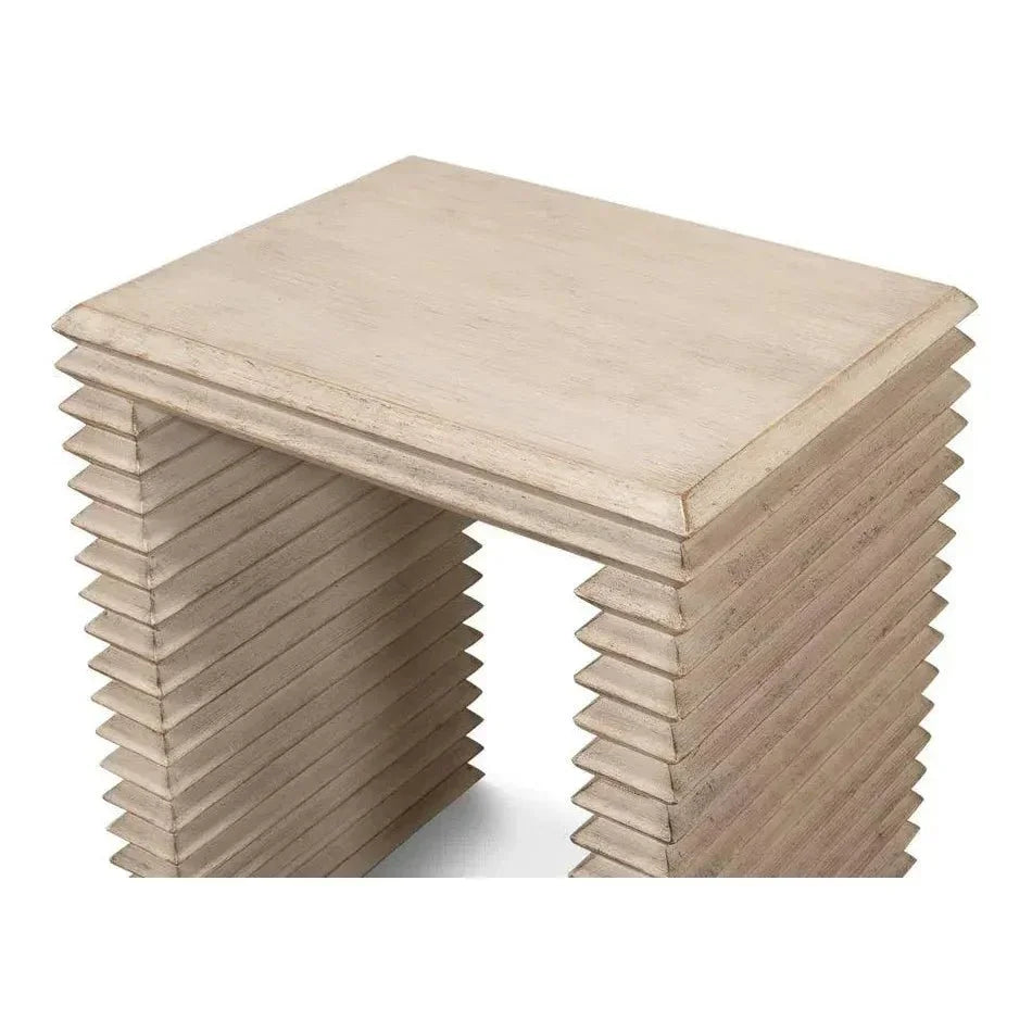 Stacked Side Table Stone Grey - LOOMLAN - Sarreid - Side Tables