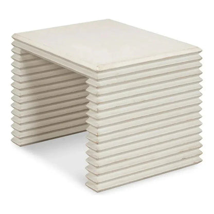 Stacked Stool Antique White - LOOMLAN - Sarreid - Side Tables