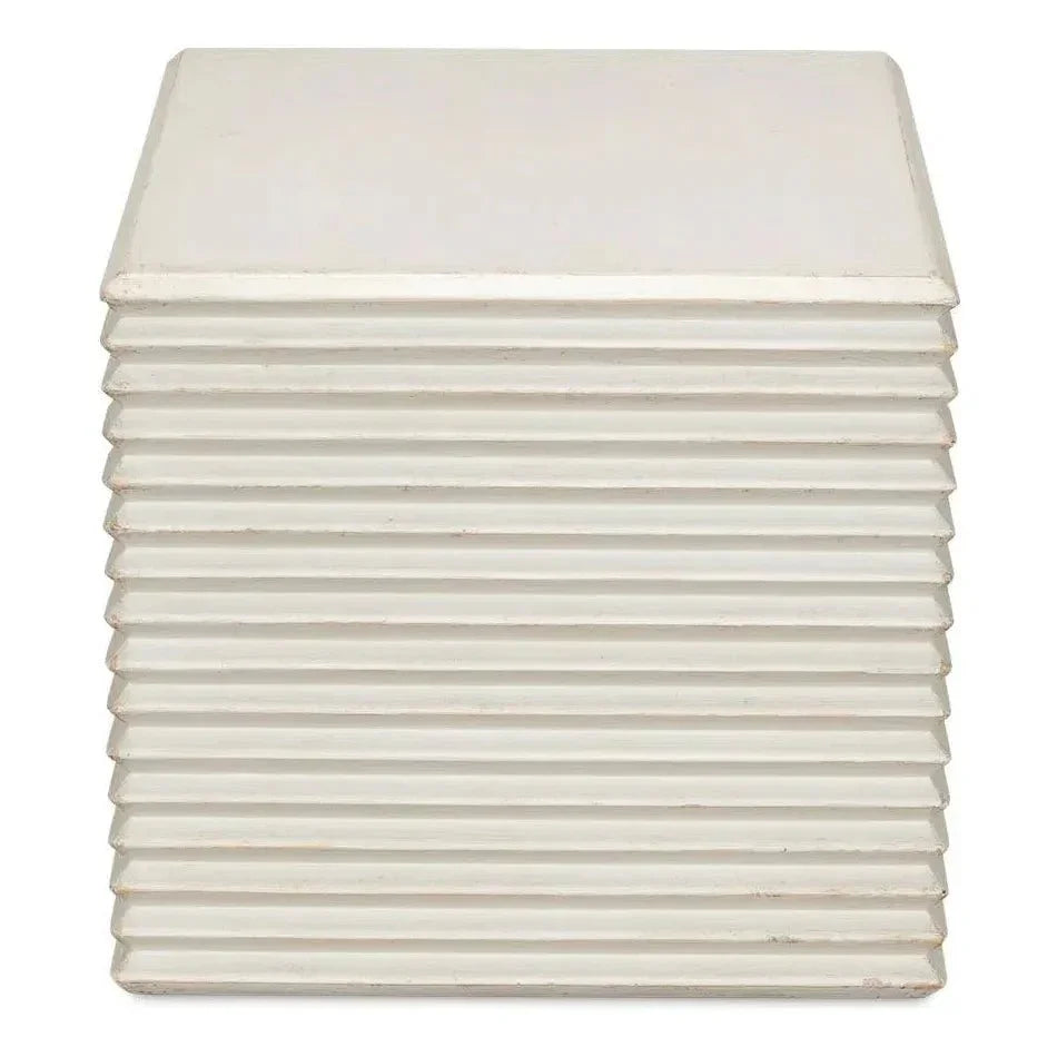 Stacked Stool Antique White - LOOMLAN - Sarreid - Side Tables