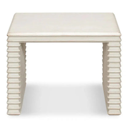 Stacked Stool Antique White - LOOMLAN - Sarreid - Side Tables