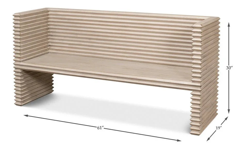 Stacked Wooden Bedroom Bench - LOOMLAN - Sarreid - Bedroom Benches