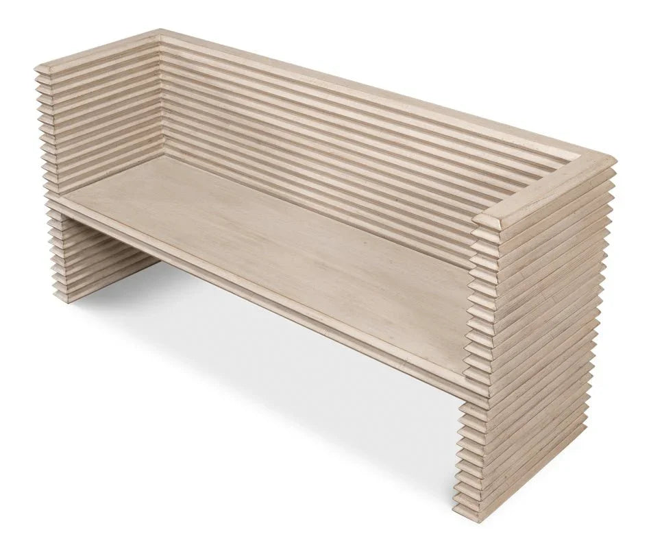 Stacked Wooden Bedroom Bench - LOOMLAN - Sarreid - Bedroom Benches