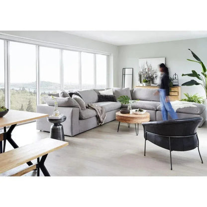 Stain Resistant Grey Modular Slipper Chair-Modular Components-Moe's Home-LOOMLAN