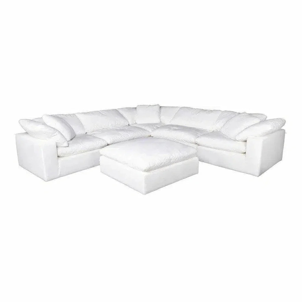 Stain Resistant White Modular Ottoman-Modular Components-Moe's Home-LOOMLAN