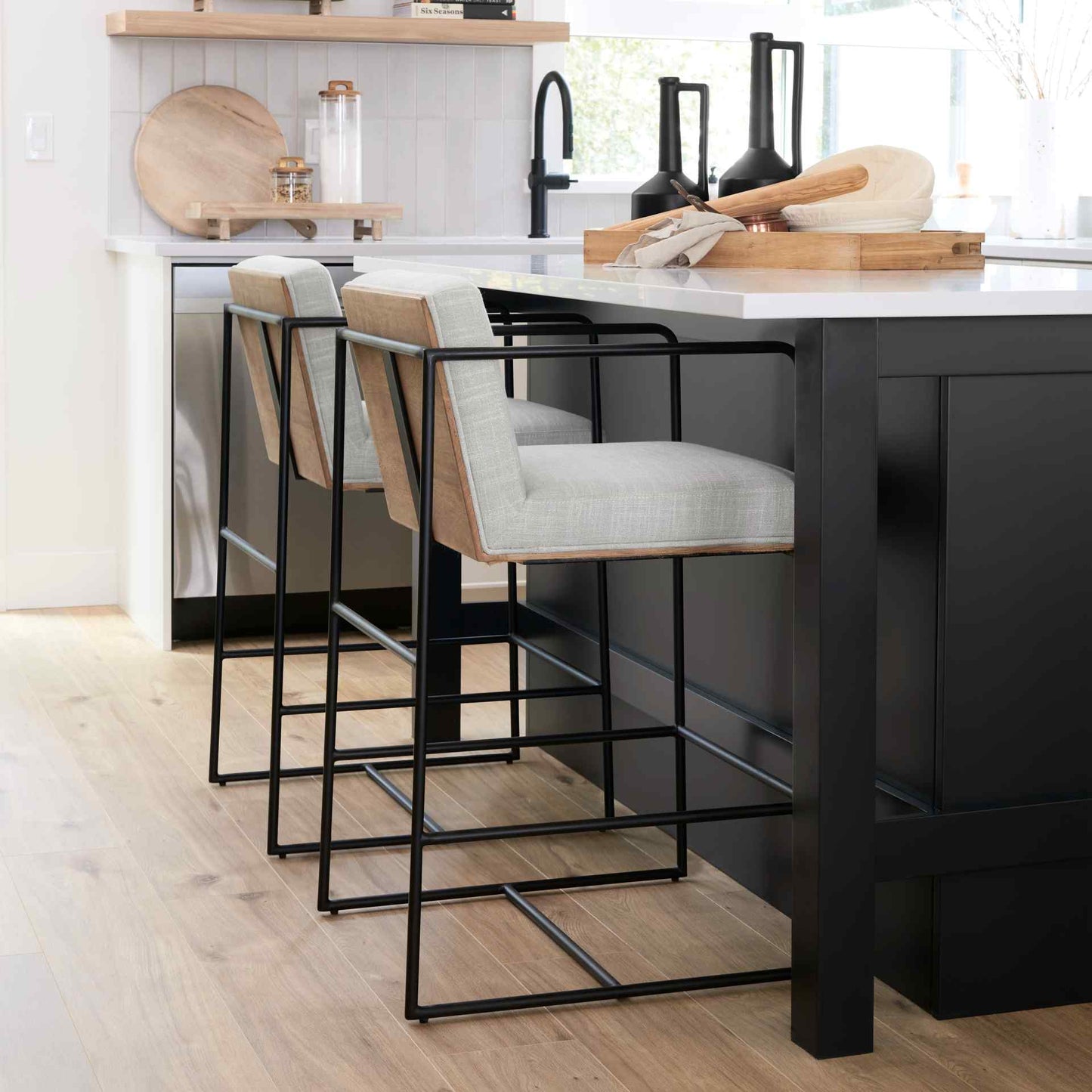 Stamford Leather Seat Counter Stool 2PC