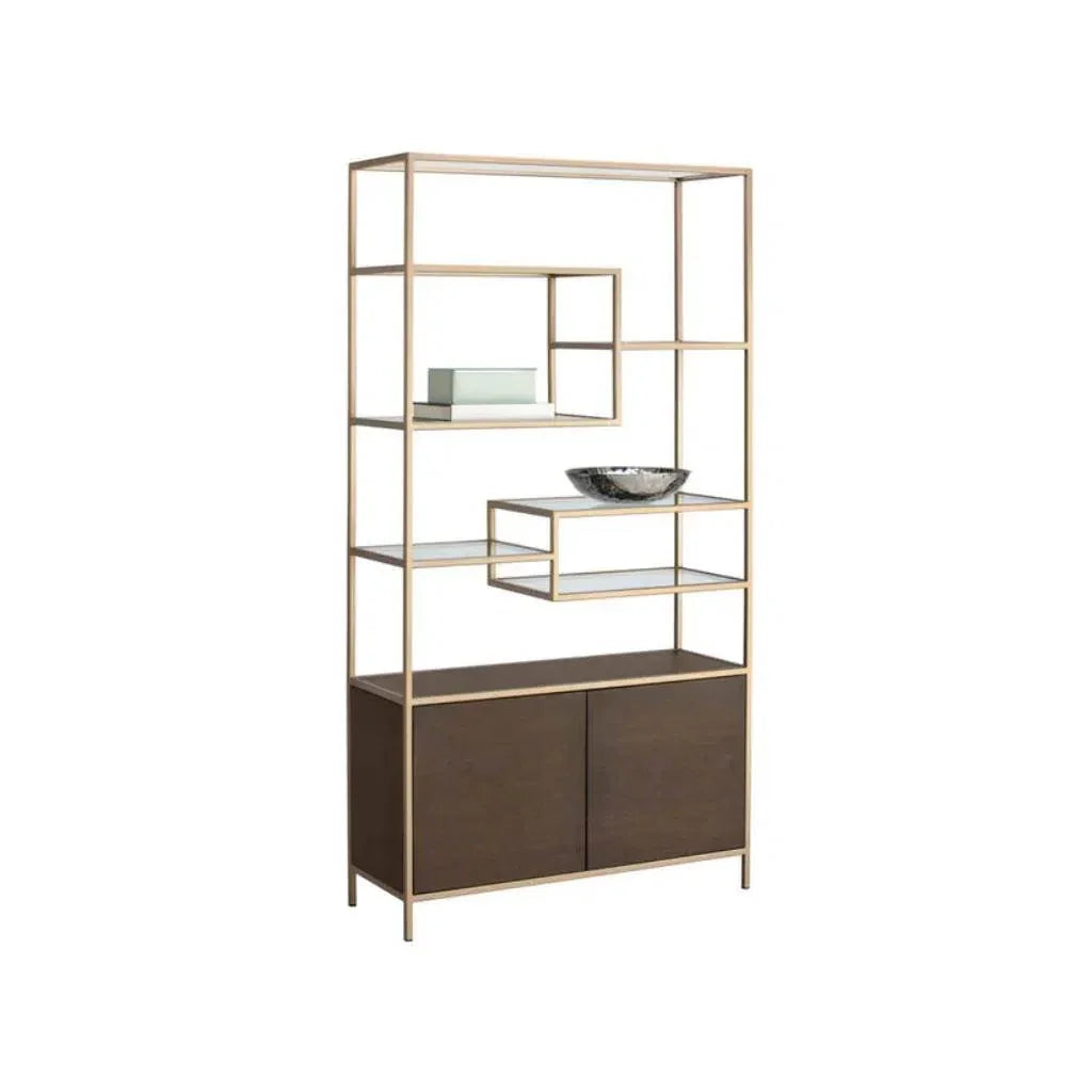 Stamos Iron Framed Etagere-Etageres-SUNPAN-LOOMLAN