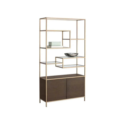 Stamos Iron Framed Etagere-Etageres-SUNPAN-LOOMLAN