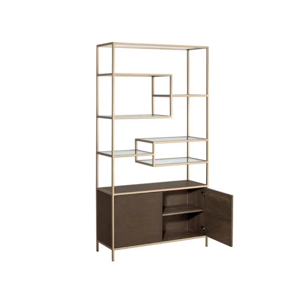 Stamos Iron Framed Etagere-Etageres-SUNPAN-LOOMLAN