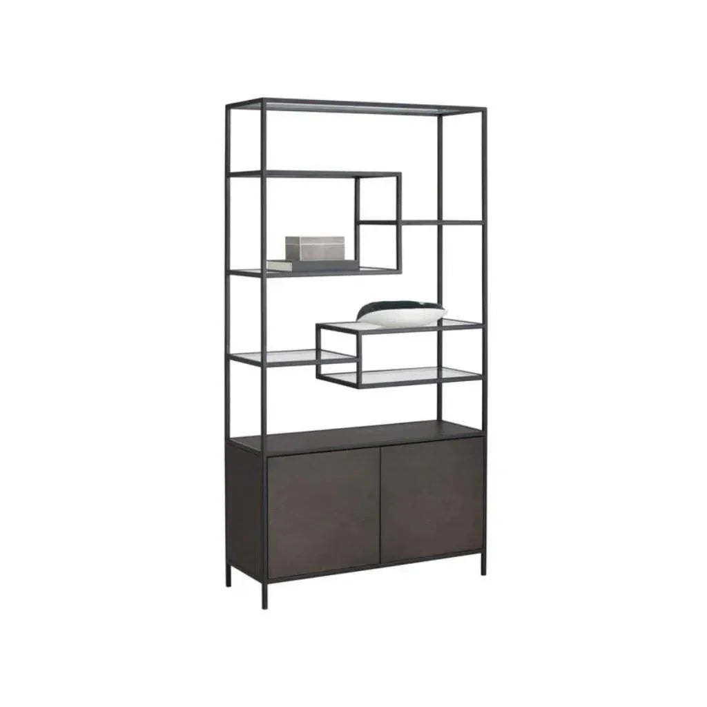 Stamos Iron Framed Etagere-Etageres-SUNPAN-LOOMLAN