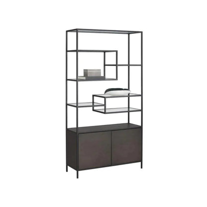 Stamos Iron Framed Etagere-Etageres-SUNPAN-LOOMLAN