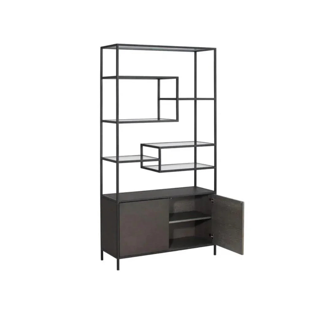 Stamos Iron Framed Etagere-Etageres-SUNPAN-LOOMLAN