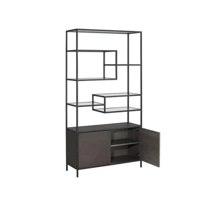 Stamos Iron Framed Etagere-Etageres-SUNPAN-LOOMLAN