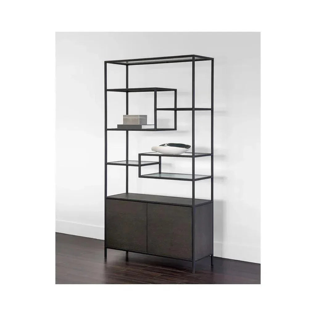Stamos Iron Framed Etagere-Etageres-SUNPAN-LOOMLAN