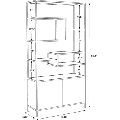 Stamos Iron Framed Etagere-Etageres-SUNPAN-LOOMLAN