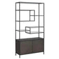 Stamos Iron Framed Etagere-Etageres-SUNPAN-Black - Charcoal Grey-LOOMLAN