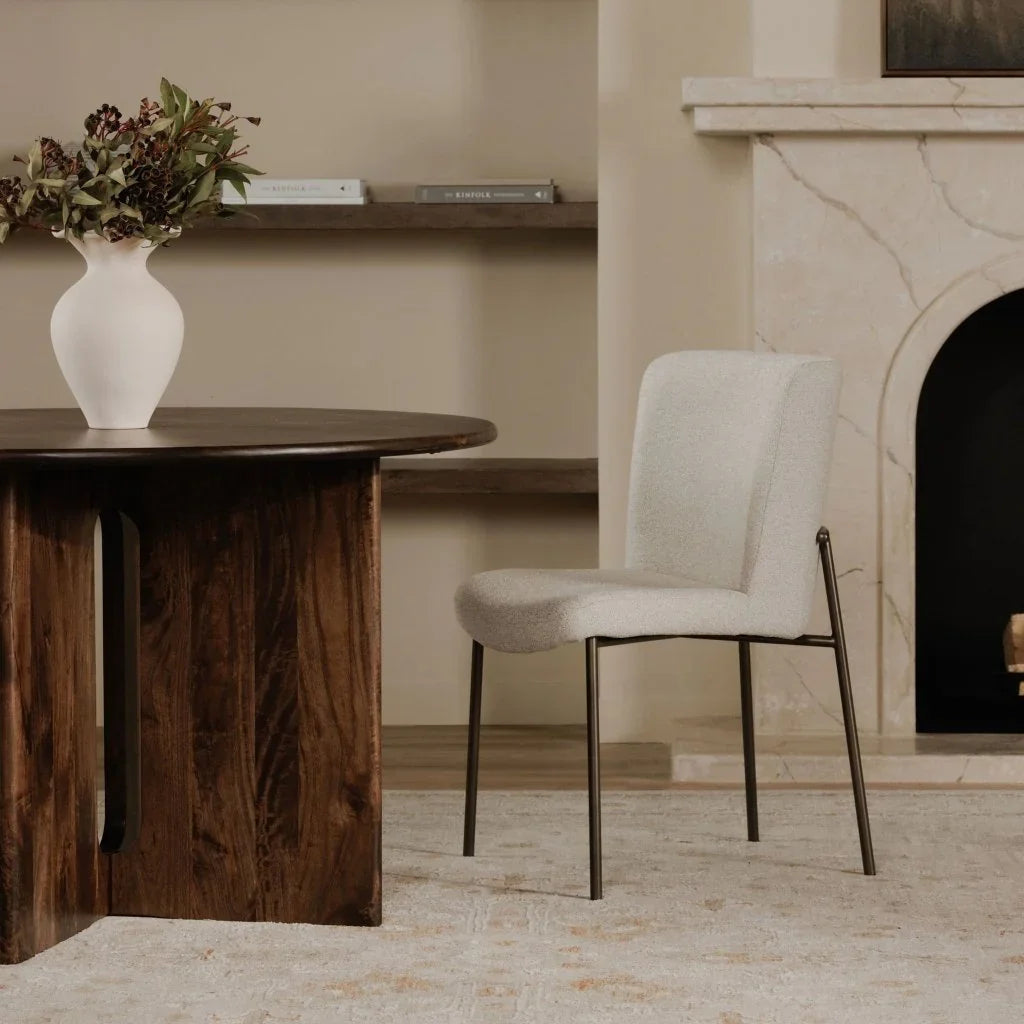 Stanley Wood Round Dining Table-Dining Tables-Moe's Home-LOOMLAN