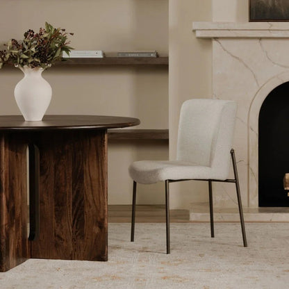 Stanley Wood Round Dining Table-Dining Tables-Moe's Home-LOOMLAN