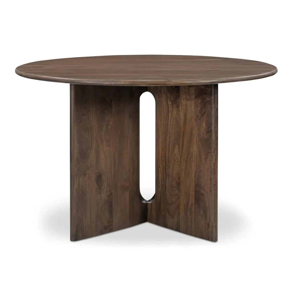 Stanley Wood Round Dining Table-Dining Tables-Moe's Home-LOOMLAN
