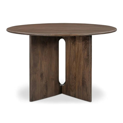 Stanley Wood Round Dining Table-Dining Tables-Moe's Home-LOOMLAN