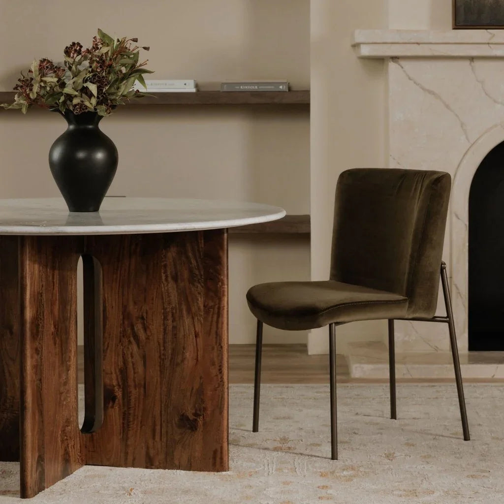 Stanley Wood Round Dining Table-Dining Tables-Moe's Home-LOOMLAN