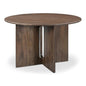 Stanley Wood Round Dining Table-Dining Tables-Moe's Home-Dark Brown-LOOMLAN