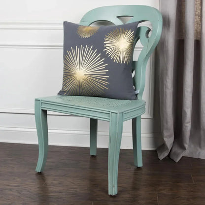 Star Burst Gray & Gold Throw Pillow Down Insert - LOOMLAN - LOOMLAN - Throw Pillows