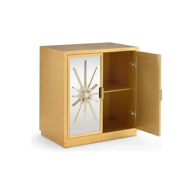 Starburst Crystal Mounted Gold Cabinet - LOOMLAN - Chelsea House - Accent Cabinets