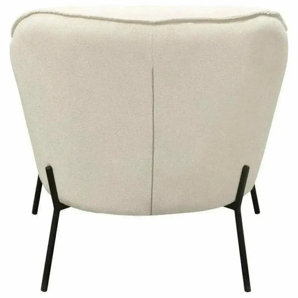 Status Ivory Cream Fabric Accent Chair Black Metal Legs - LOOMLAN - Diamond Sofa - Accent Chairs